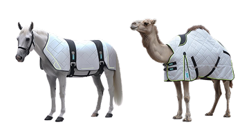 Warden+™ sensor-embedded equine smart blanket for continuous Vibrome™ temperature circulation swelling and heat stress monitoring in horses